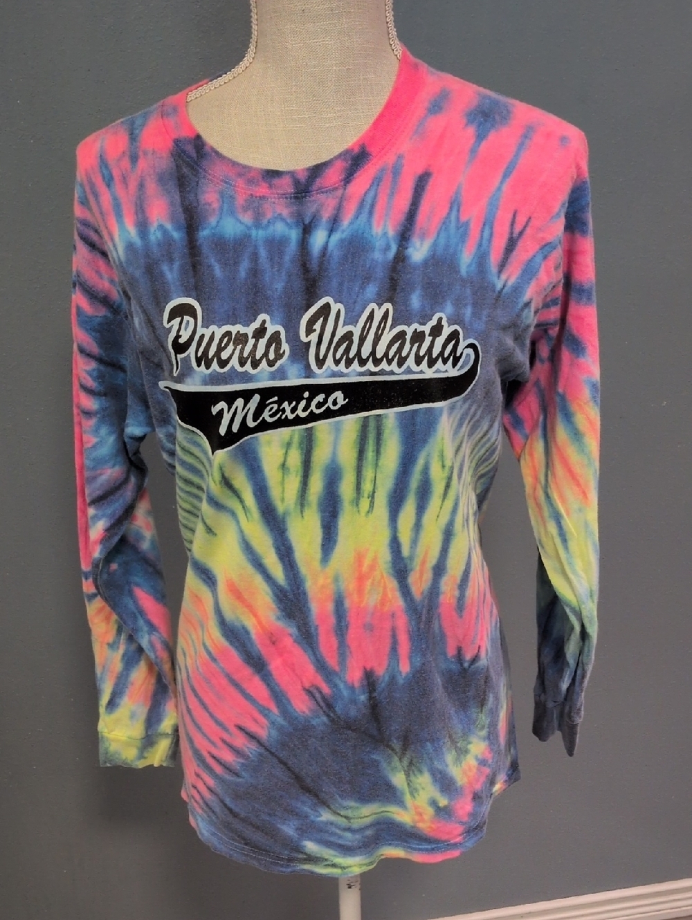 RL Arte Mexicano Puerto Vallarta Neon TieDye LongSleeveShirt Resortwear Festival